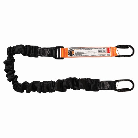 LINQ WEBBING LANYARD ELASTIC SNG LEGG; 2 X DBL ACTION KARABINER